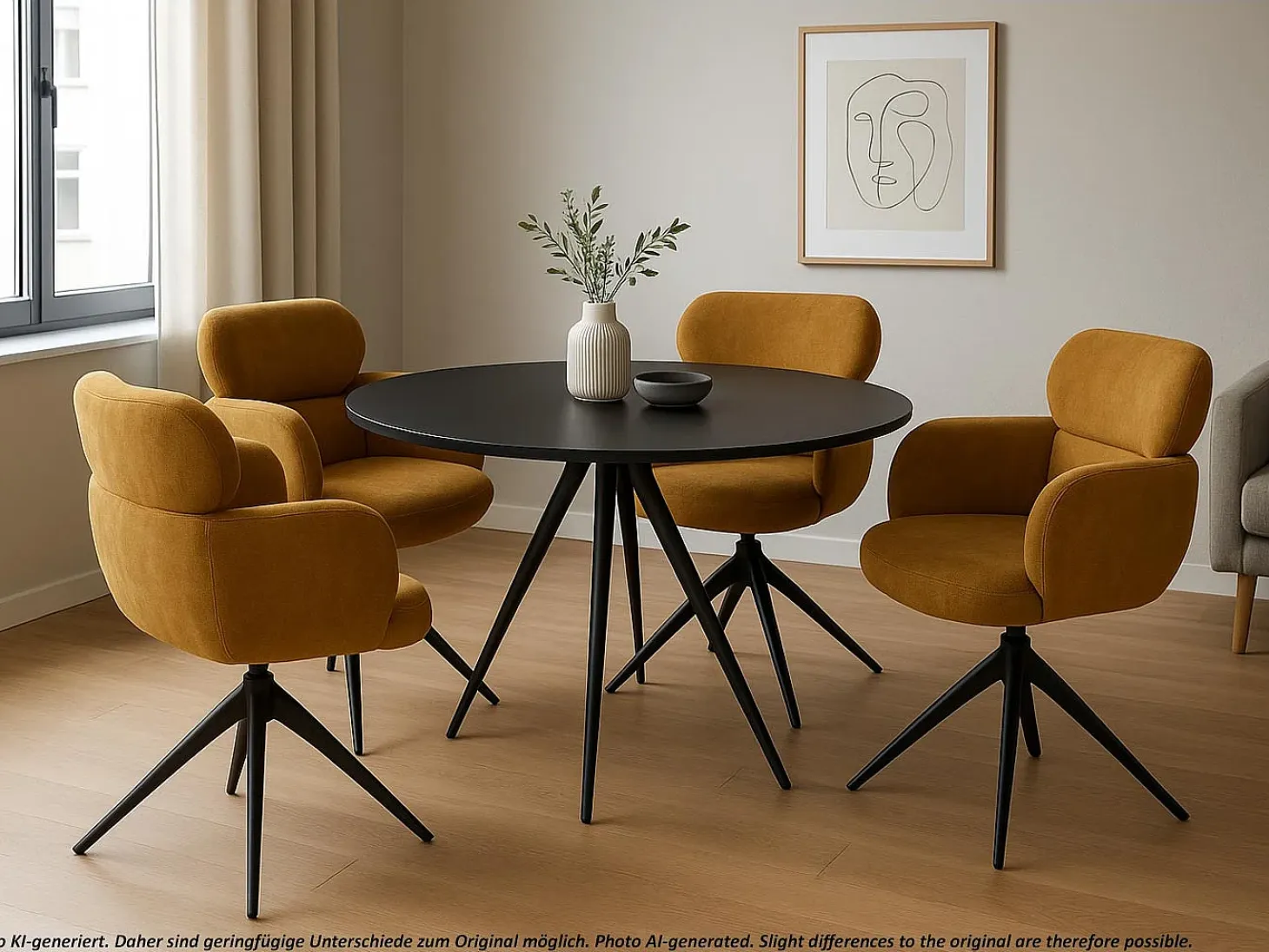 Silla de comedor MCW-O77, amarillo mostaza