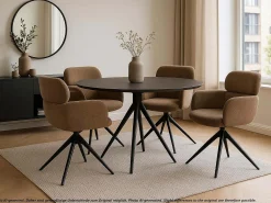 Silla de comedor MCW-O77, marrón claro