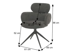 Silla de comedor MCW-O77 (juego de 6), antracita