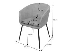 Silla de comedor MCW-O28 (juego de 6), gris oscuro