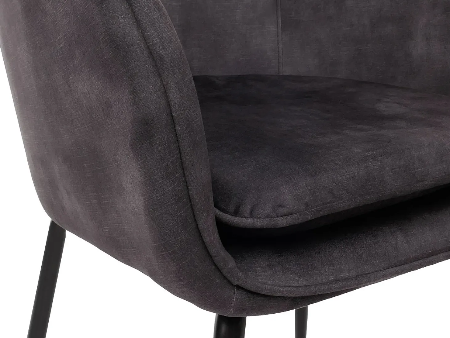 Silla de comedor MCW-O28 (juego de 6), gris oscuro