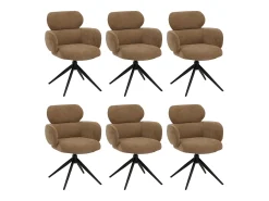 Silla de comedor MCW-O77 (juego de 6), marrón claro