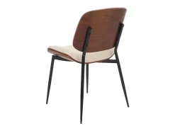 Silla de comedor MCW-O44 (juego de 6), aspecto nogal, blanco