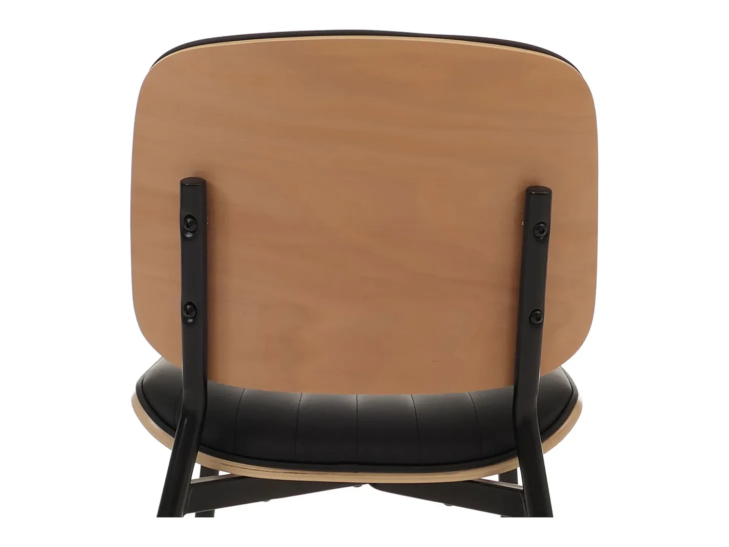 Silla de comedor MCW-O44 (juego de 6), natural, negro