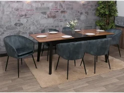 Silla de comedor MCW-O28 (juego de 6), azul