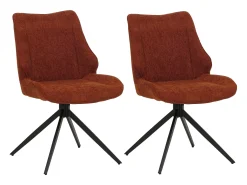 Silla de comedor MCW-O48 (juego de 2), marrón rojizo
