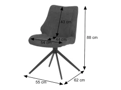 Silla de comedor MCW-O48 (juego de 2), marrón rojizo