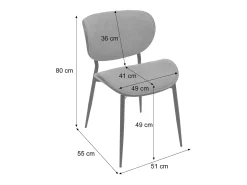 Silla de comedor MCW-O45 (juego de 6), aspecto nogal, gris oscuro