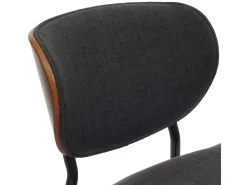 Silla de comedor MCW-O45 (juego de 6), aspecto nogal, gris oscuro