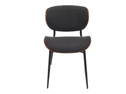 Silla de comedor MCW-O45 (juego de 6), aspecto nogal, gris oscuro