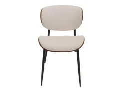 Silla de comedor MCW-O45 (set de 2), aspecto nogal, blanco