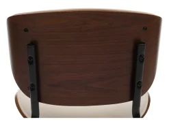 Silla de comedor MCW-O45 (set de 2), aspecto nogal, blanco
