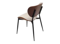 Silla de comedor MCW-O45 (set de 2), aspecto nogal, blanco