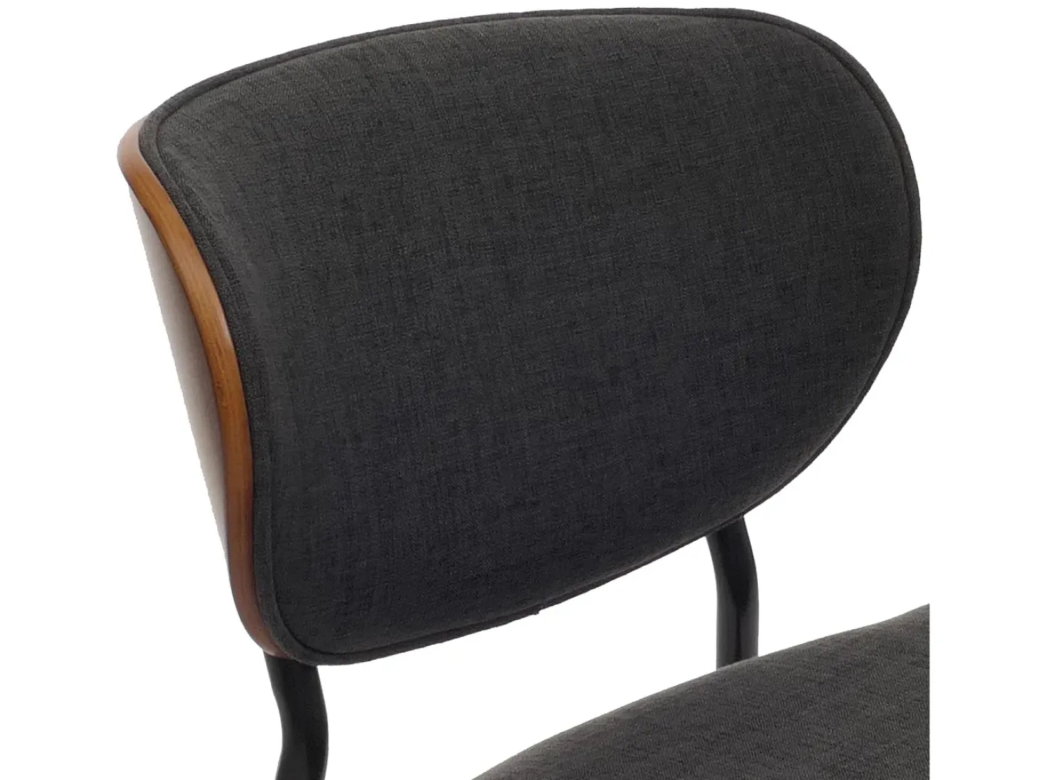Silla de comedor MCW-O45 (set de 2), aspecto nogal, gris oscuro