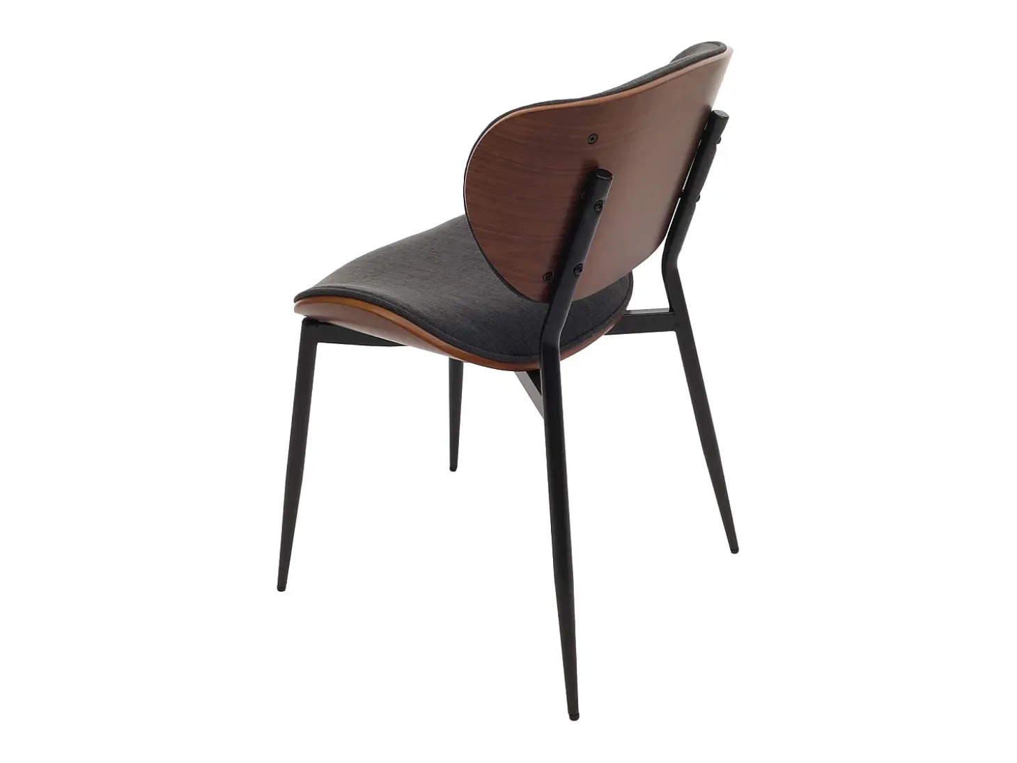Silla de comedor MCW-O45 (set de 2), aspecto nogal, gris oscuro