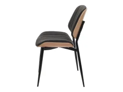 Silla de comedor MCW-O44 (set de 2), natural, gris oscuro