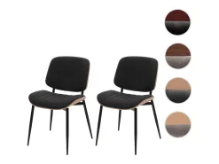 Silla de comedor MCW-O44 (set de 2), natural, gris oscuro