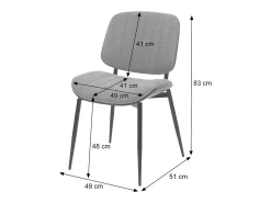 Silla de comedor MCW-O44 (set de 2), natural, gris oscuro