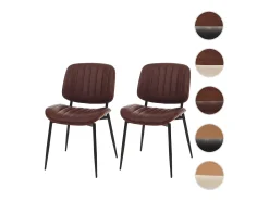 Silla de comedor MCW-O44 (set de 2), aspecto nogal, marrón vintage