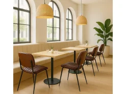 Silla de comedor MCW-O44 (set de 2), aspecto nogal, marrón vintage