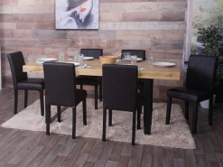 Silla de comedor MCW-O65d (juego de 2), marrón