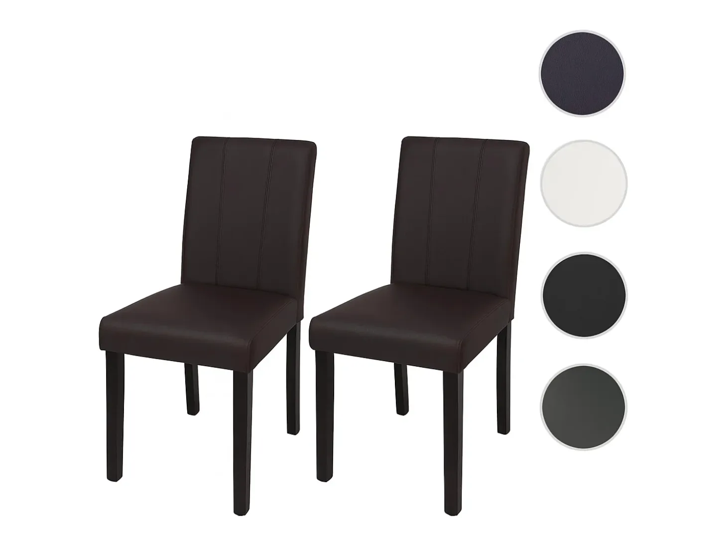 Silla de comedor MCW-O65d (juego de 2), marrón