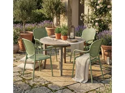Silla de comedor moderna para bar, restaurante y cocina al aire libre en polipropileno Clara - Verde oscuro