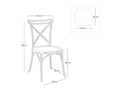 Silla de comedor nueva ensamblada de plástico polipropileno negro sprint x 4