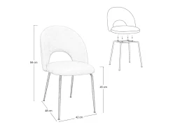 Silla de comedor Paola en microfibra nobuk marrón claro con patas de metal negro