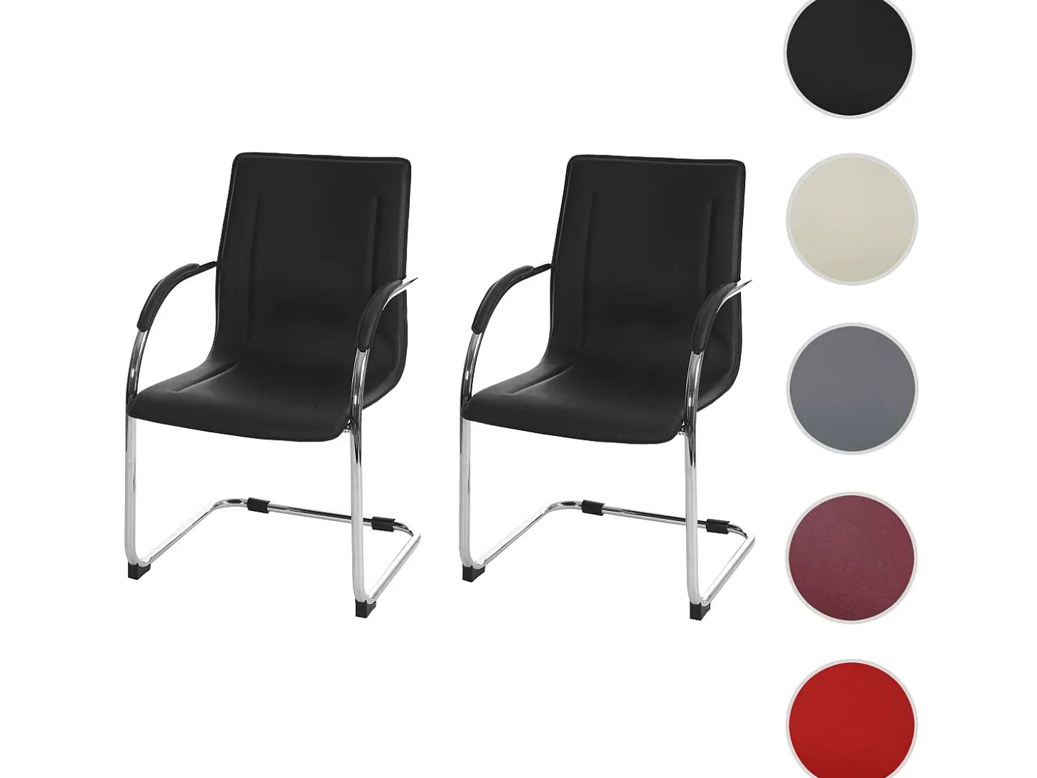 Silla de comedor Perm (set de 2), negro