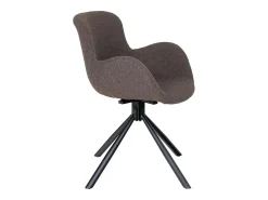 Silla de comedor pivotante en tela marrón