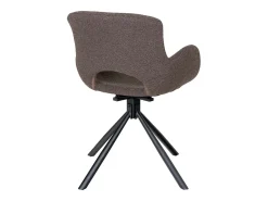 Silla de comedor pivotante en tela marrón
