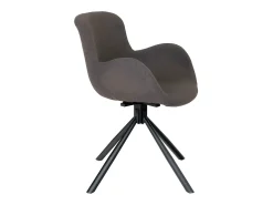 Silla de comedor pivotante en tela marrón
