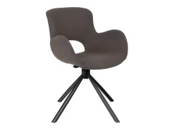 Silla de comedor pivotante en tela marrón