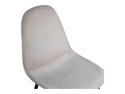 Silla de comedor Polar terciopelo beige.