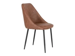 Silla de comedor Porto en PU marrón efecto vintage