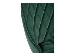 Silla de comedor tapizada en terciopelo verde oscuro con patas de metal negro ODUNA