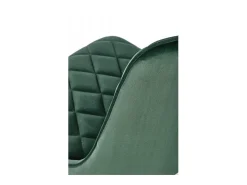 Silla de comedor tapizada en terciopelo verde oscuro con patas de metal negro ODUNA