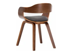 Silla de comedor tela y madera curvada gris oscuro