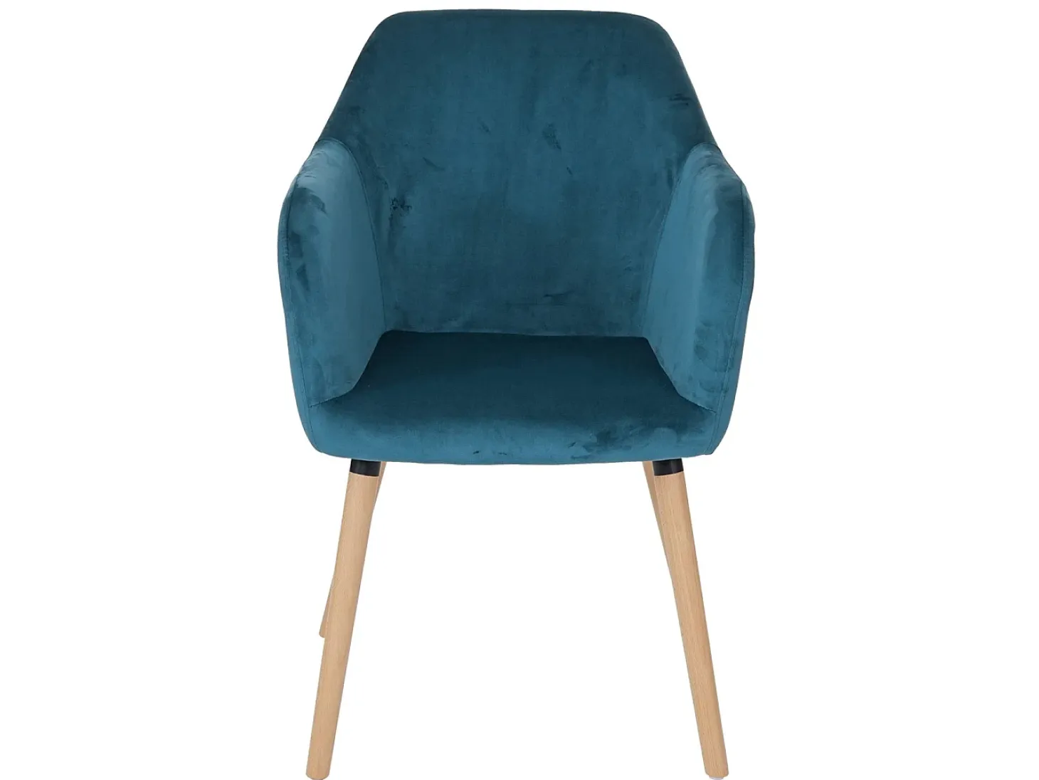 Silla de comedor Vaasa T381, terciopelo, azul petróleo, patas claras
