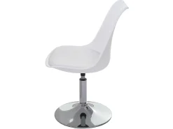 Silla de comedor Vaasa T501 (juego de 6), blanco, base cromada