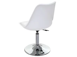 Silla de comedor Vaasa T501 (juego de 6), blanco, base cromada