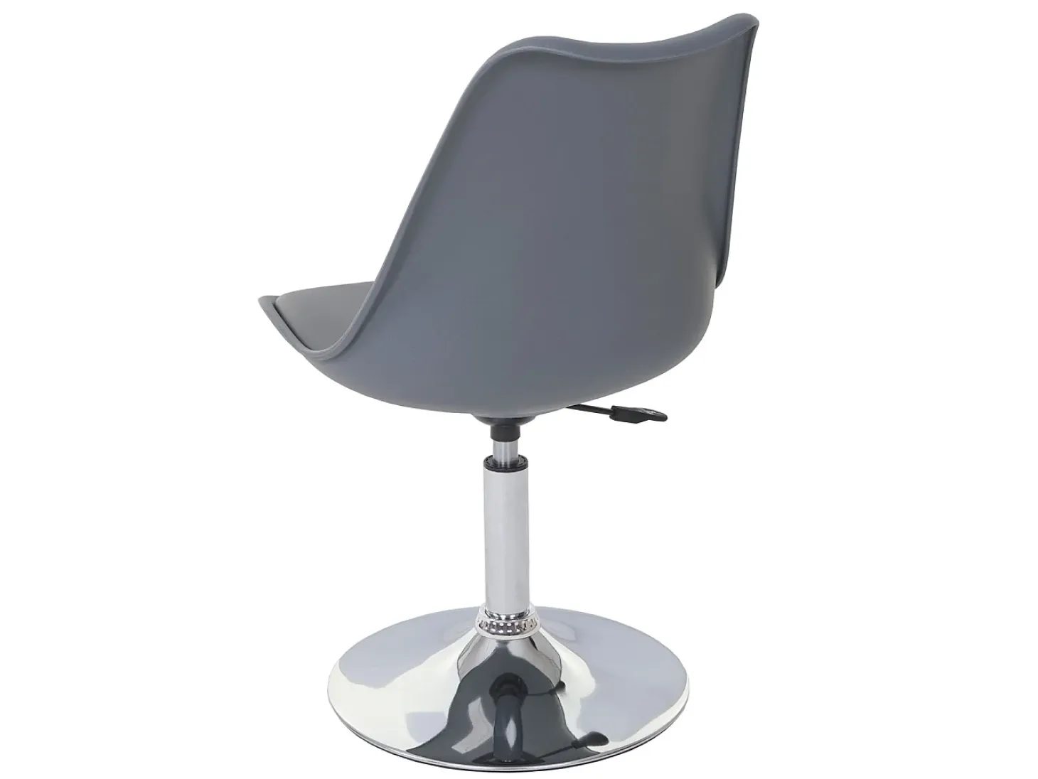 Silla de comedor Vaasa T501 (set de 2), gris oscuro, base cromada