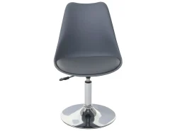 Silla de comedor Vaasa T501 (set de 2), gris oscuro, base cromada