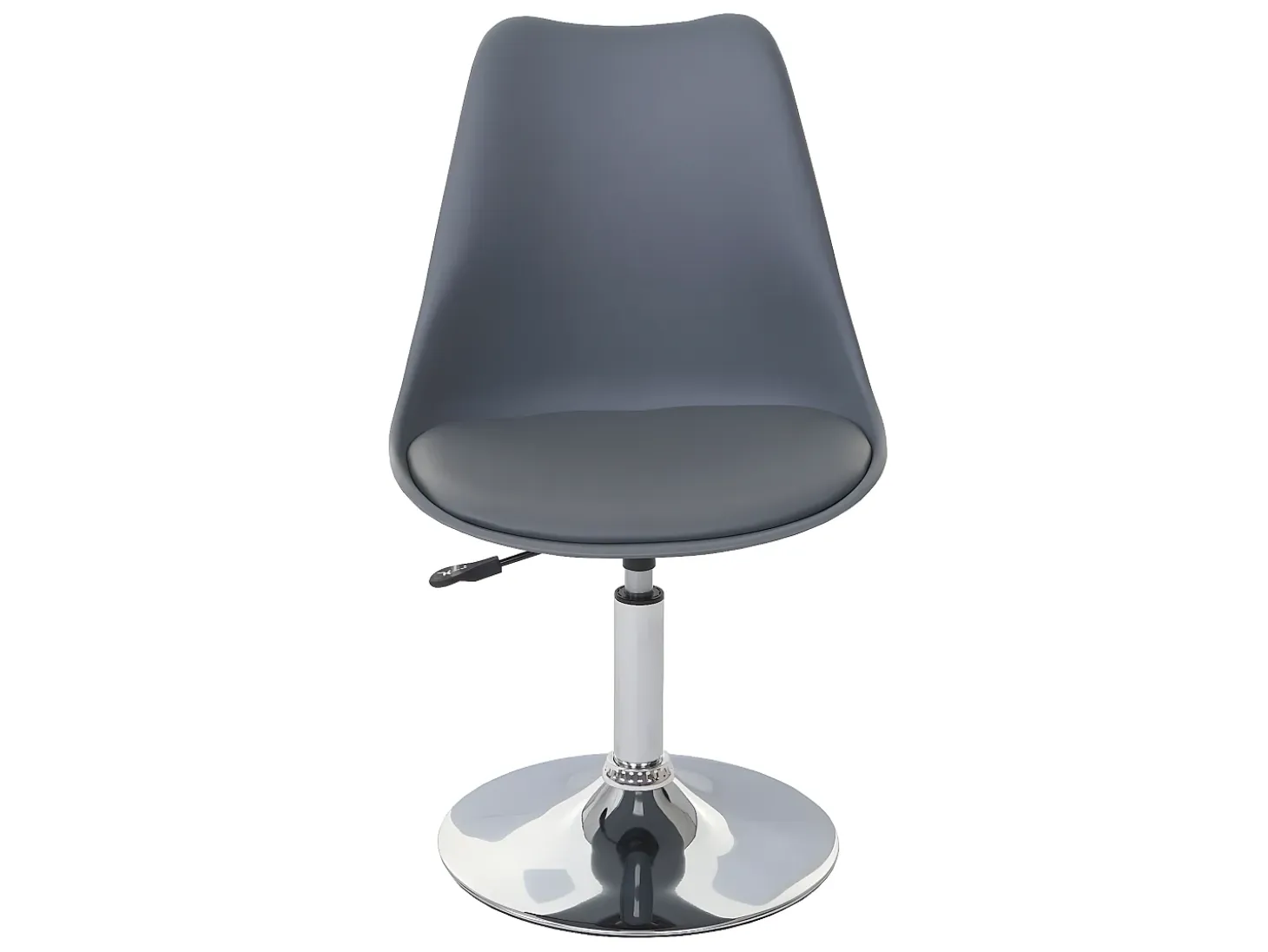 Silla de comedor Vaasa T501 (set de 2), gris oscuro, base cromada