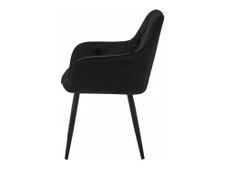 Silla de comedor Valora LUKK – Terciopelo negro con patas negras x1