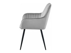 Silla de comedor Valora SELO – Terciopelo gris plateado con patas negras x1