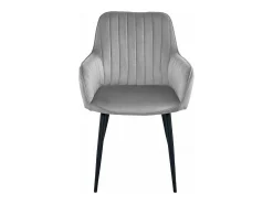 Silla de comedor Valora SELO – Terciopelo gris plateado con patas negras x1