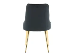 Silla de comedor VelvetDeluxe en terciopelo negro, decoración en latón.