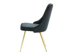 Silla de comedor VelvetDeluxe en terciopelo negro, decoración en latón.